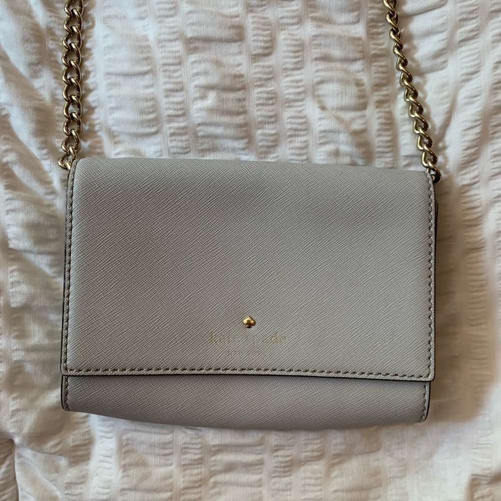 Small Kate Spade Crossbody, Light grey, gently used